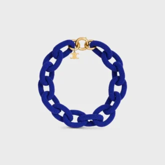 Ata Celine Links Necklace in Beads and Brass with Gold Finish