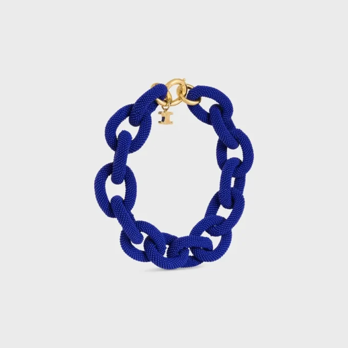 Ata Celine Links Necklace in Beads and Brass with Gold Finish Ata Celine Links Necklace in Beads and Brass with Gold Finish