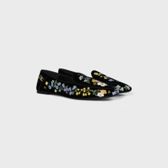 Aura Loafer in Flowers Embroidered Velvet Aura Loafer in Flowers Embroidered Velvet