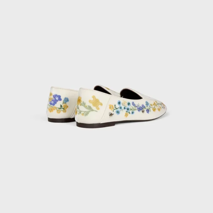Aura Loafer in Flowers Embroidered Velvet