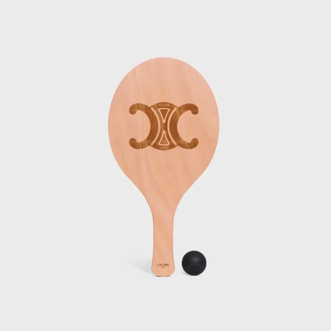 Beach Rackets in Wood and Calfskin Beach Rackets in Wood and Calfskin
