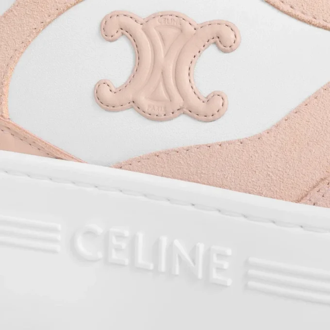 Block Wedge Sneaker in Calfskin and Suede Calfskin
