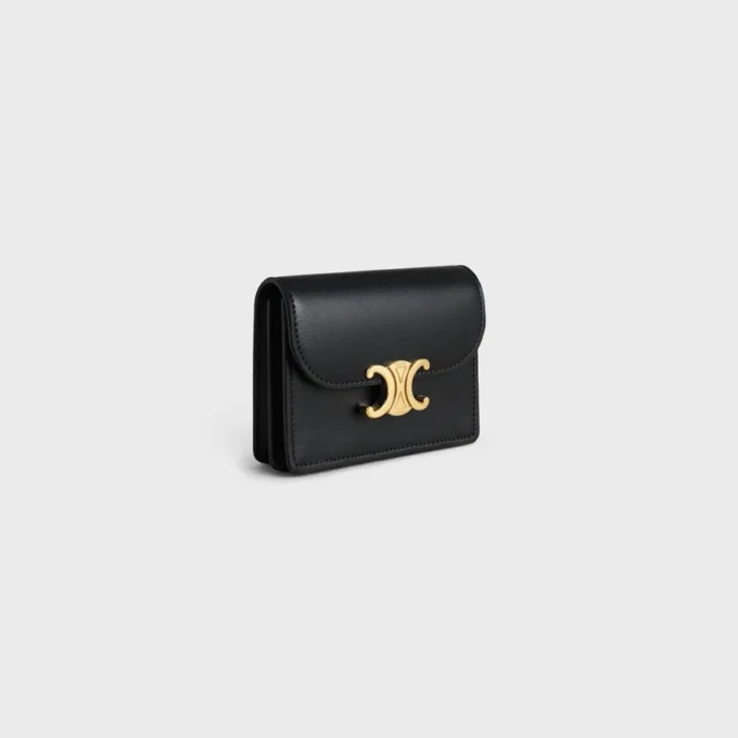 Business Card Holder Triomphe in Shiny Calfskin Business Card Holder Triomphe in Shiny Calfskin