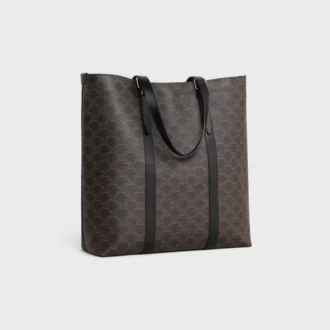Cabas with Buckle in Triomphe Canvas and Calfskin Cabas with Buckle in Triomphe Canvas and Calfskin