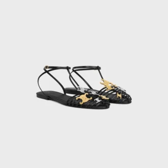 Cage Flat Sandal in Goatskin