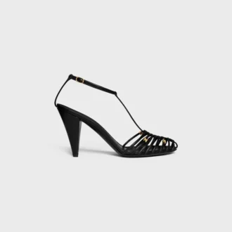 Cage Heeled Sandal in Goatskin