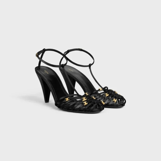 Cage Heeled Sandal in Satin Cage Heeled Sandal in Satin