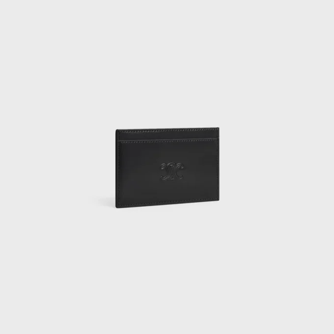 Card Holder in Satinated Calfskin with Triomphe Embossed Card Holder in Satinated Calfskin with Triomphe Embossed