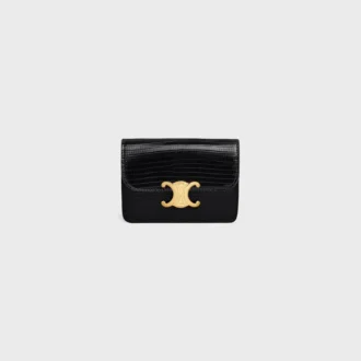 Card Holder with Flap Triomphe in Lizard Card Holder with Flap Triomphe in Lizard