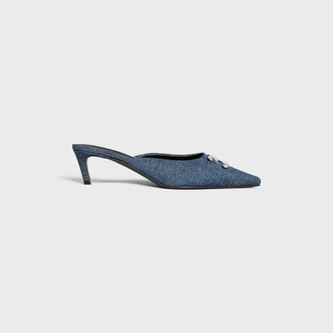 Celine Alma Triomphe Mule in Denim Celine Alma Triomphe Mule in Denim