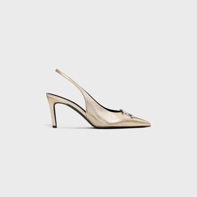 Celine Alma Triomphe Slingback in Laminated Calfskin Celine Alma Triomphe Slingback in Laminated Calfskin