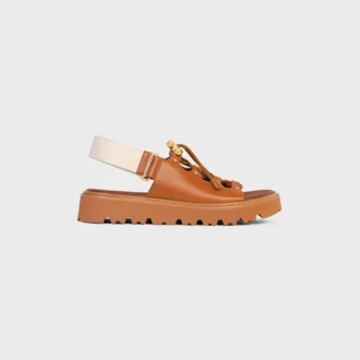 Celine Billie Chunky Sandal in Calfskin and Textile
