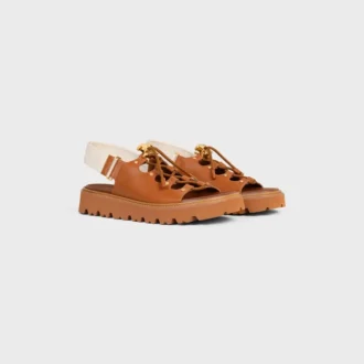 Celine Billie Chunky Sandal in Calfskin and Textile