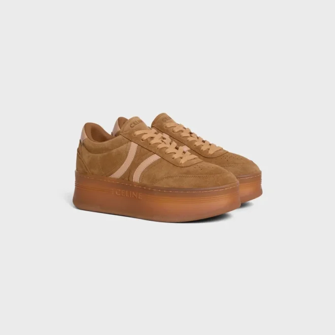 Celine – Block Sneakers with Back Triomphe and Wedge Outsole in Suede Calfskin and Calfskin Celine – Block Sneakers with Back Triomphe and Wedge Outsole in Suede Calfskin and Calfskin