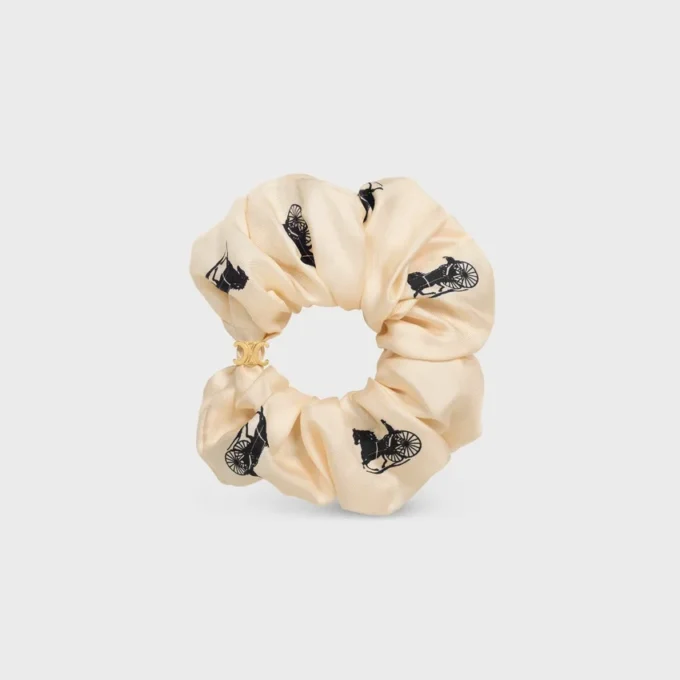 Celine C Sulky Scrunchy in Silk and Brass with Gold Finish Celine C Sulky Scrunchy in Silk and Brass with Gold Finish