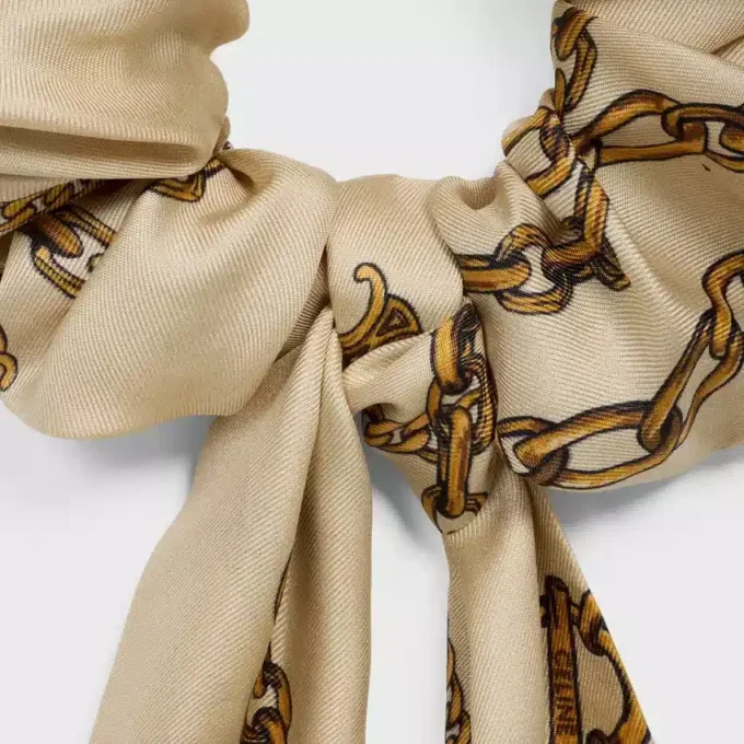 Celine Chains Bow Scrunchy in Silk Celine Chains Bow Scrunchy in Silk