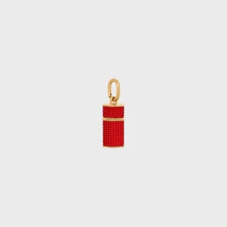Celine Charms Column Beaded Box in Beads and Brass with Gold Finish