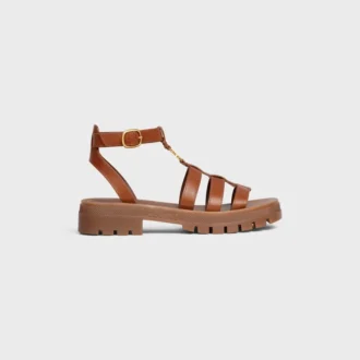 Celine Clea Triomphe Sandal in Calfskin – Vegetal Tanning Celine Clea Triomphe Sandal in Calfskin – Vegetal Tanning