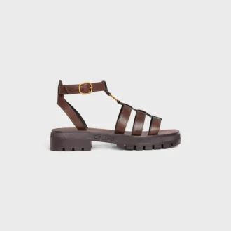 Celine Clea Triomphe Sandal in Calfskin – Vegetal Tanning Celine Clea Triomphe Sandal in Calfskin – Vegetal Tanning