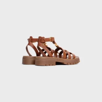 Celine Clea Triomphe Sandal in Calfskin – Vegetal Tanning Celine Clea Triomphe Sandal in Calfskin – Vegetal Tanning