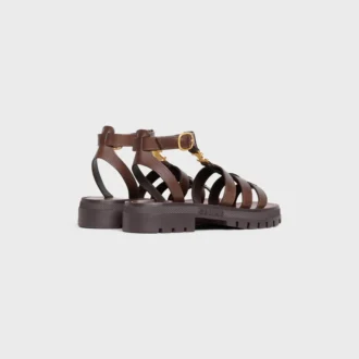 Celine Clea Triomphe Sandal in Calfskin – Vegetal Tanning Celine Clea Triomphe Sandal in Calfskin – Vegetal Tanning