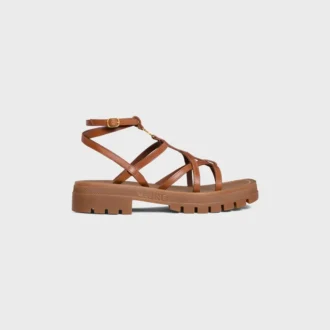 Celine – Clea Triomphe Strappy Sandal in Calfskin – Vegetal Tanning