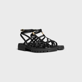 Celine – Clea Triomphe Strappy Sandal in Calfskin – Vegetal Tanning