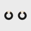 Celine Dafila Bold Hoops in Glass Beads and Brass with Gold Finish