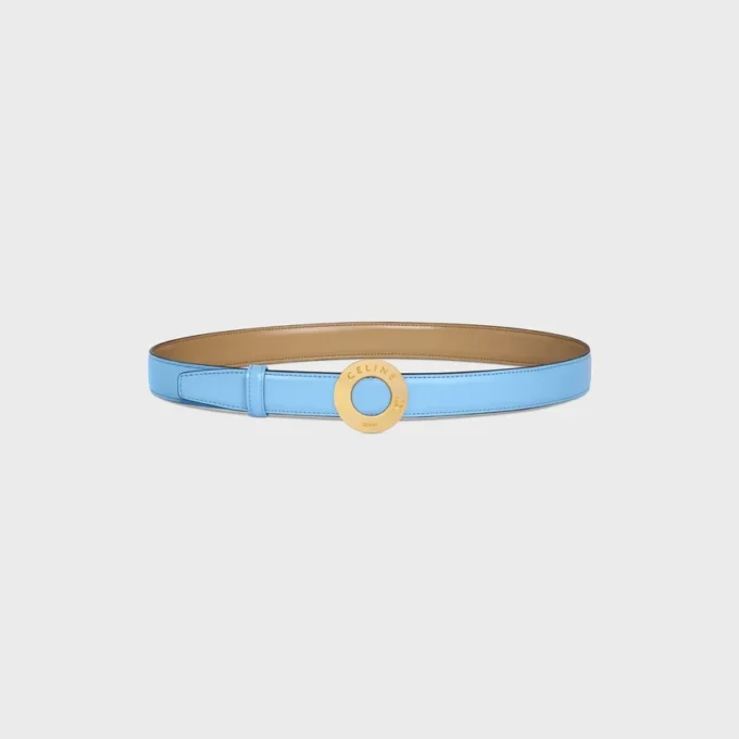 Celine Disc Buckle 25Mm in Metal & Reversible Strap 25Mm in Taurillon