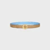 Celine Disc Buckle 25Mm in Metal & Reversible Strap 25Mm in Taurillon