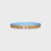 Celine Disc Buckle 25Mm in Metal & Reversible Strap 25Mm in Taurillon