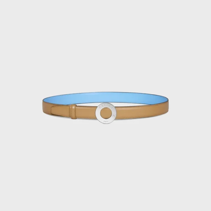 Celine Disc Buckle 25Mm in Metal & Reversible Strap 25Mm in Taurillon