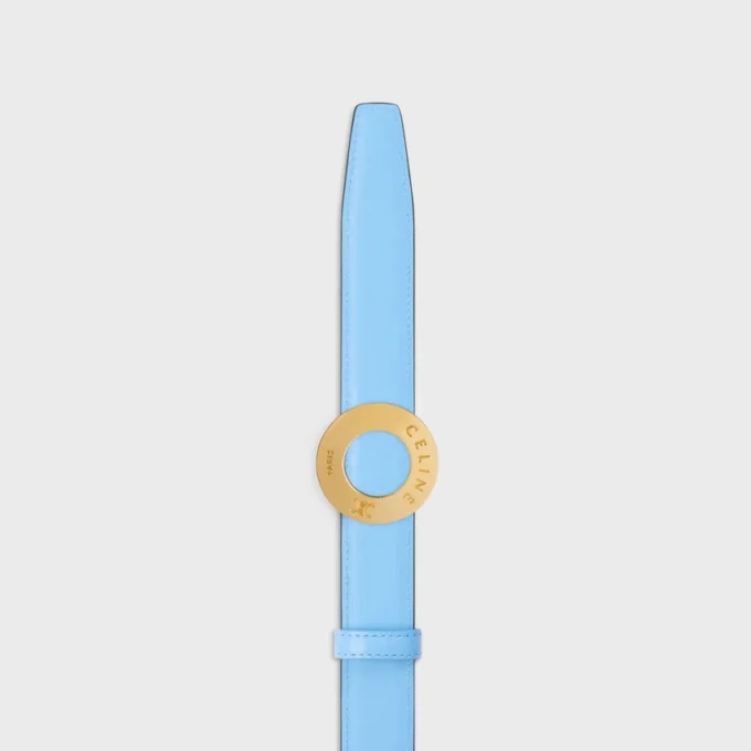 Celine Disc Buckle 25Mm in Metal & Reversible Strap 25Mm in Taurillon