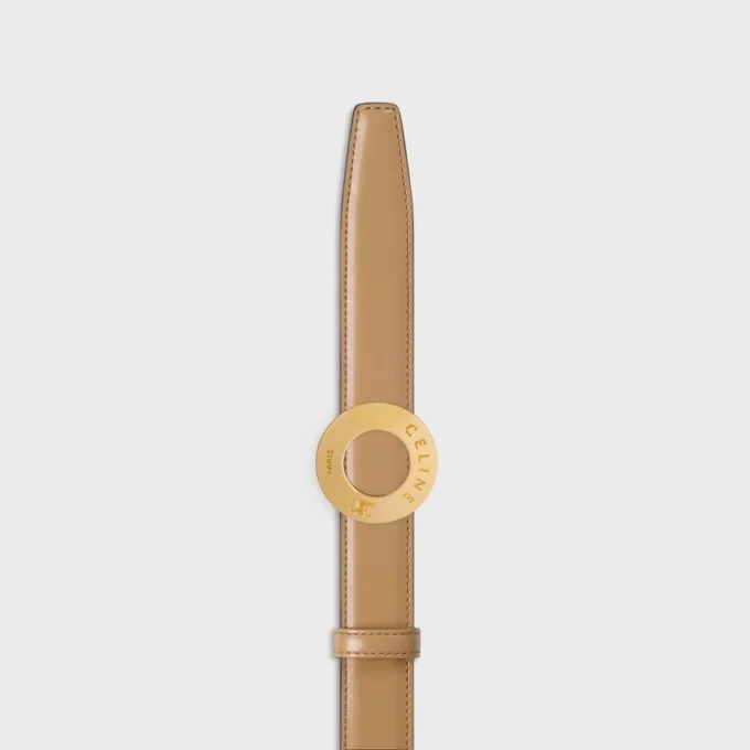 Celine Disc Buckle 25Mm in Metal & Reversible Strap 25Mm in Taurillon