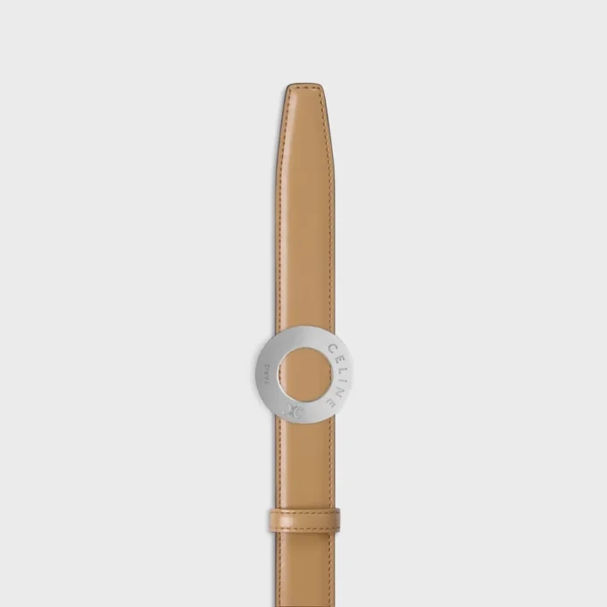 Celine Disc Buckle 25Mm in Metal & Reversible Strap 25Mm in Taurillon