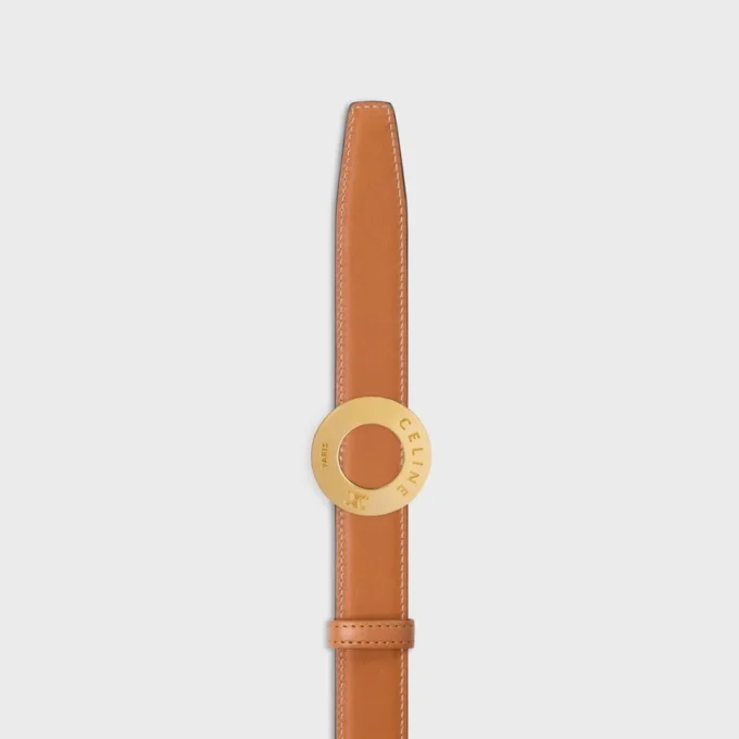 Celine Disc Buckle 25Mm in Metal & Reversible Strap 25Mm in Taurillon and Natural Calfskin Celine Disc Buckle 25Mm in Metal & Reversible Strap 25Mm in Taurillon and Natural Calfskin