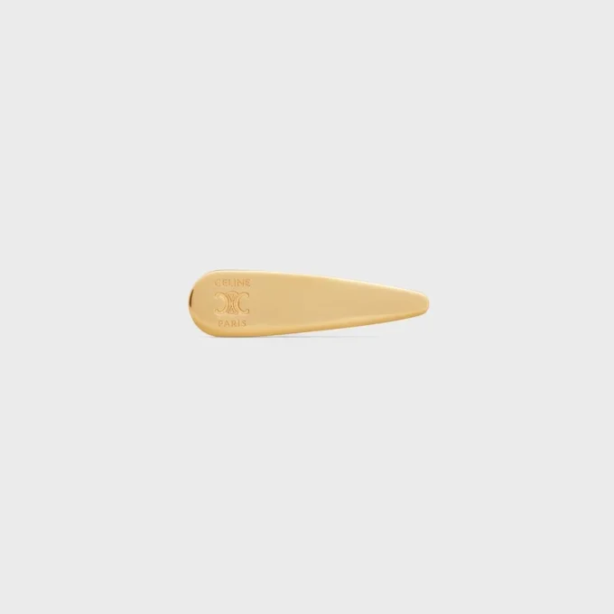 Celine Hair Clip in Brass with Gold Finish, Steel and Zamak