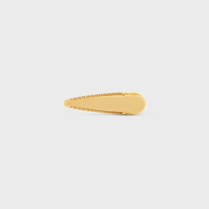 Celine Hair Clip in Brass with Gold Finish, Steel and Zamak