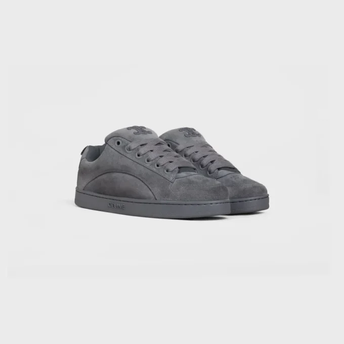 Celine Huntington Low Lace-Up Sneaker in Suede Calfskin and Mesh Celine Huntington Low Lace-Up Sneaker in Suede Calfskin and Mesh