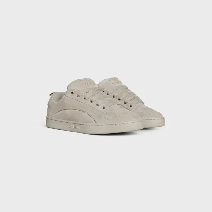 Celine Huntington Low Lace-Up Sneaker in Suede Calfskin and Mesh Celine Huntington Low Lace-Up Sneaker in Suede Calfskin and Mesh