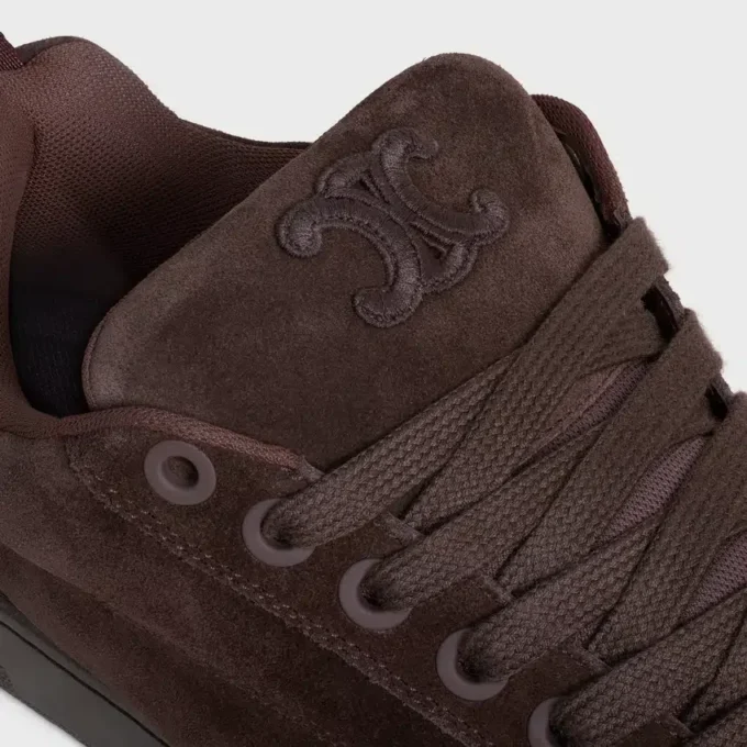 Celine Huntington Low Lace-Up Sneaker in Suede Calfskin and Mesh Celine Huntington Low Lace-Up Sneaker in Suede Calfskin and Mesh