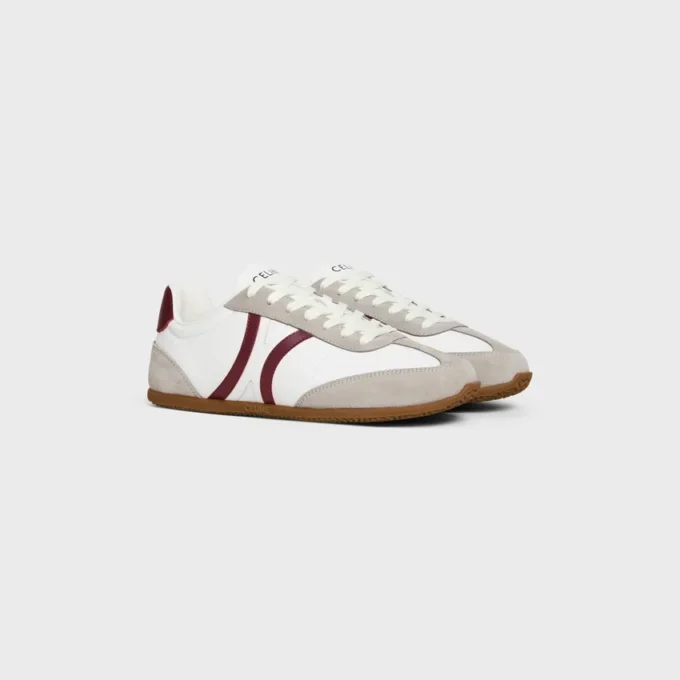 Celine Jogger Low Lace-Up Sneaker in Calfskin & Suede Calfskin
