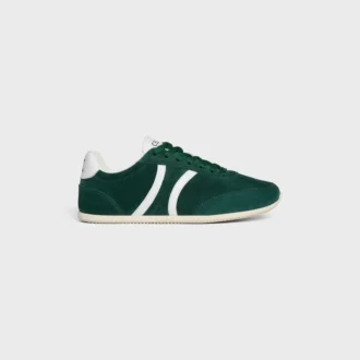 Celine Jogger Low Lace-Up Sneaker with Triomphe in Suede Calfskin and Calfskin