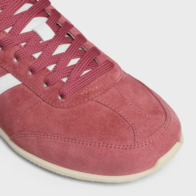 Celine Jogger Low Lace-Up Sneaker with Triomphe in Suede Calfskin and Calfskin