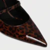Celine Judy Strappy Pump in Printed Leopard Patent Calfskin