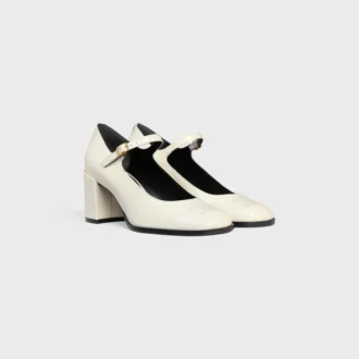 Celine Lily Perforated Triomphe Babies in Patent Calfskin