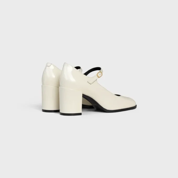 Celine Lily Perforated Triomphe Babies in Patent Calfskin