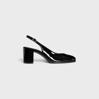 Celine Lily Perforated Triomphe Slingback in Patent Calfskin