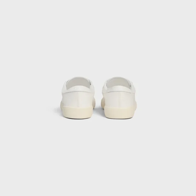 Celine Lou Low Lace-Up Sneaker with Triomphe in Canvas and Calfskin Celine Lou Low Lace-Up Sneaker with Triomphe in Canvas and Calfskin