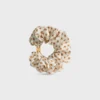 Celine Mini Triomphe Scrunchy in Silk and Brass with Gold Finish